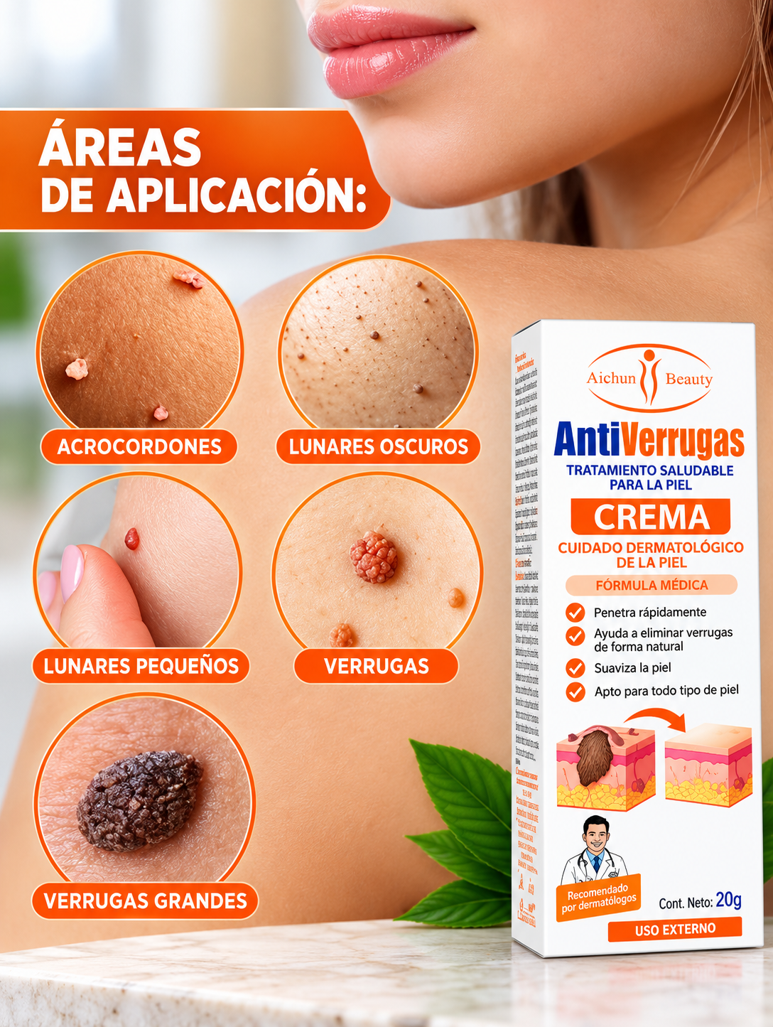 Crema Herbal para Verrugas 2X1