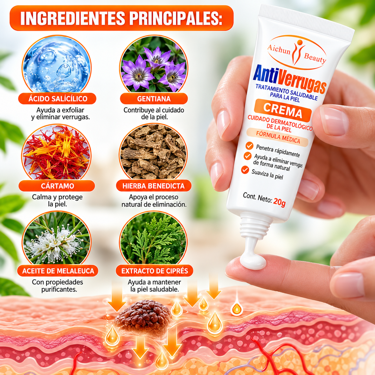 Crema Herbal para Verrugas 2X1