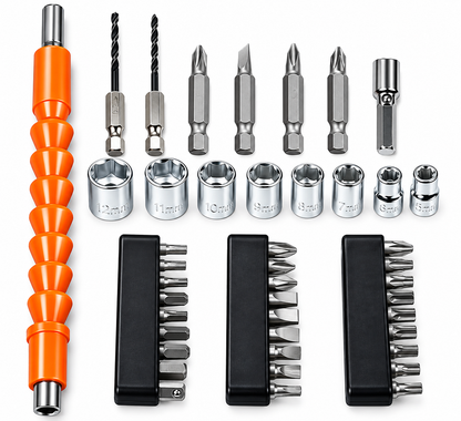 Set Atornillador Recargable + Puntas y Dados 47 Piezas