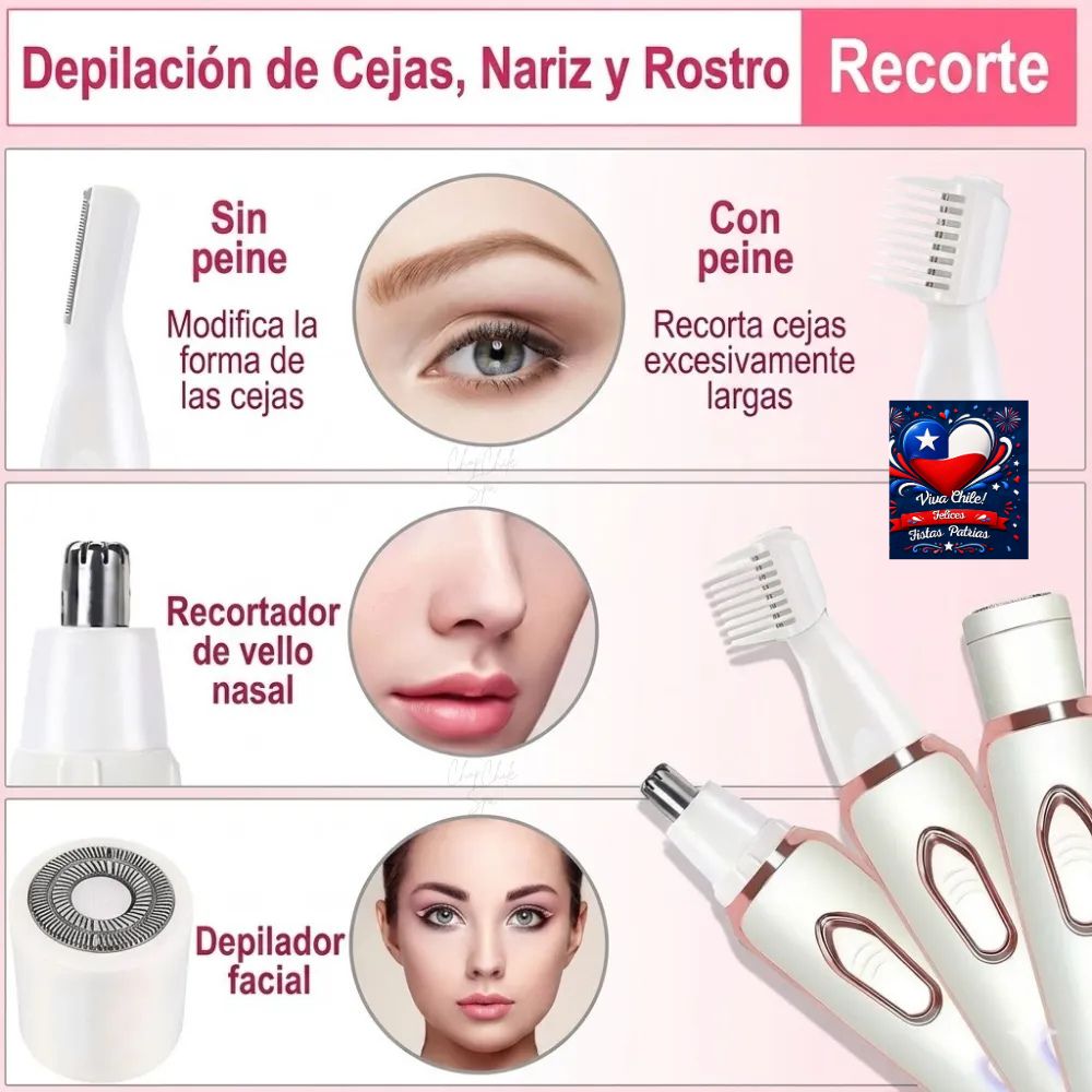 Depiladora Facial y Corporal 4en1 – Recargable
