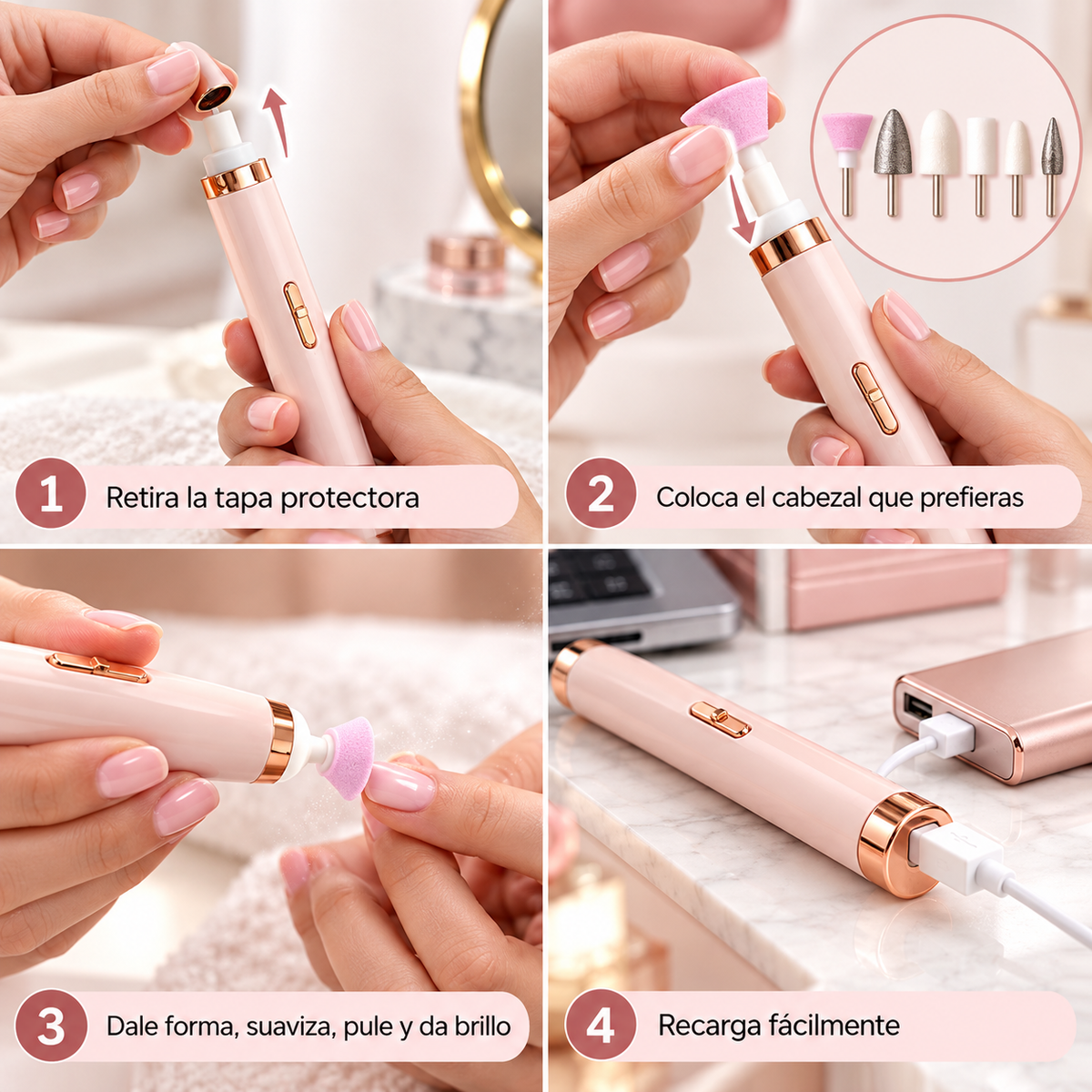 Pulidor de Uñas Recargable 3 en 1