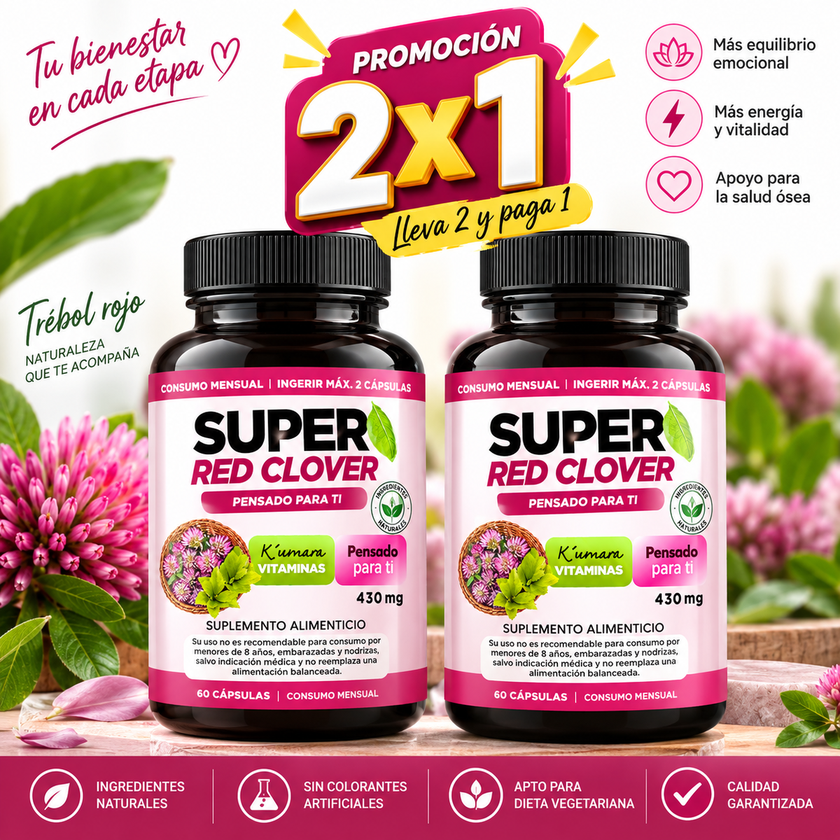 Super Red Clover   ¡Lleva 2 y pagas 1!
