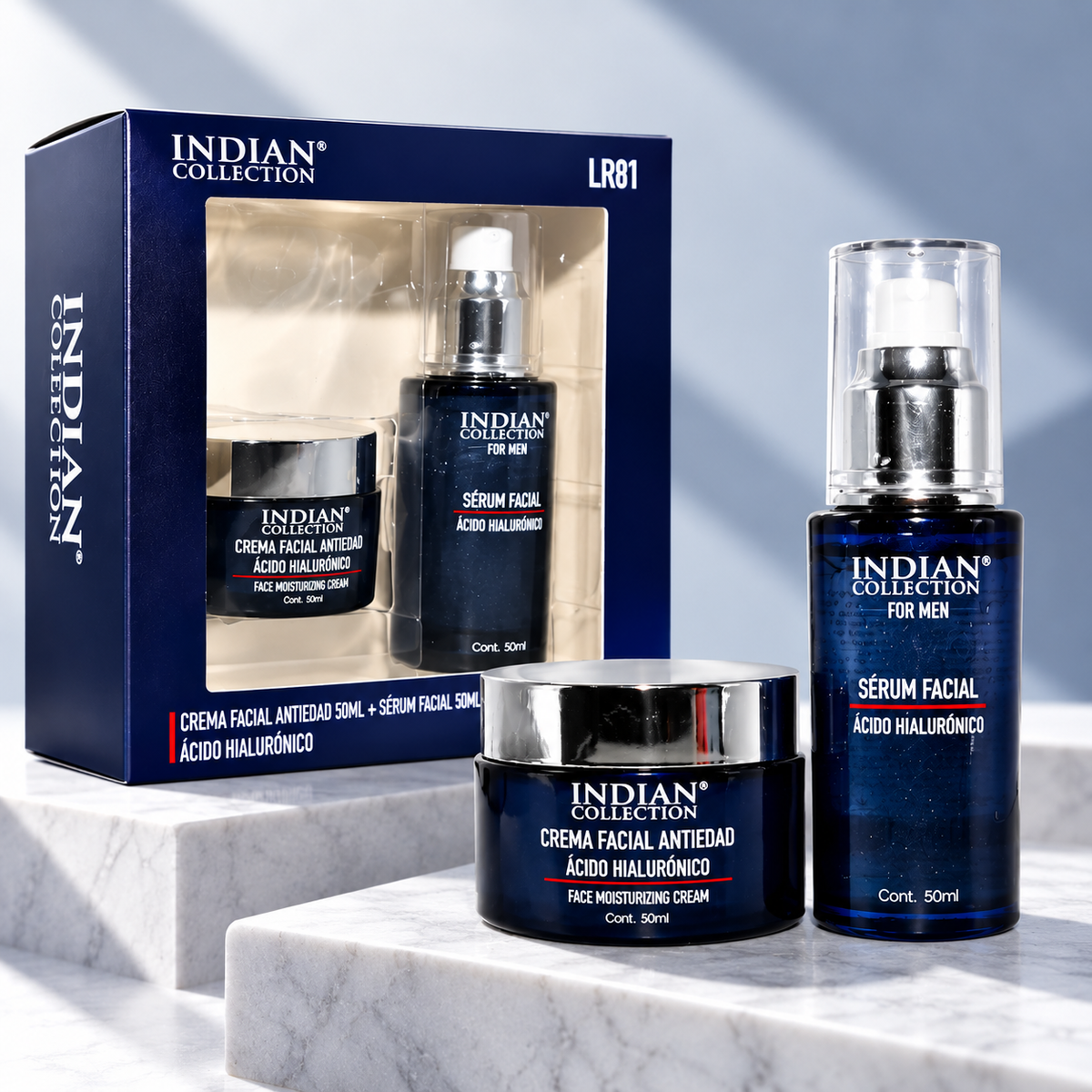 HidraMen / Pack facial– Crema + Sérum con Ácido Hialurónico para Hombres
