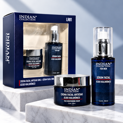 HidraMen / Pack facial– Crema + Sérum con Ácido Hialurónico para Hombres